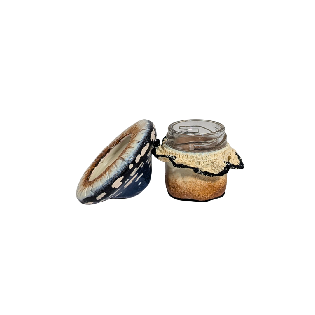 Blue Mini Mushroom Jar