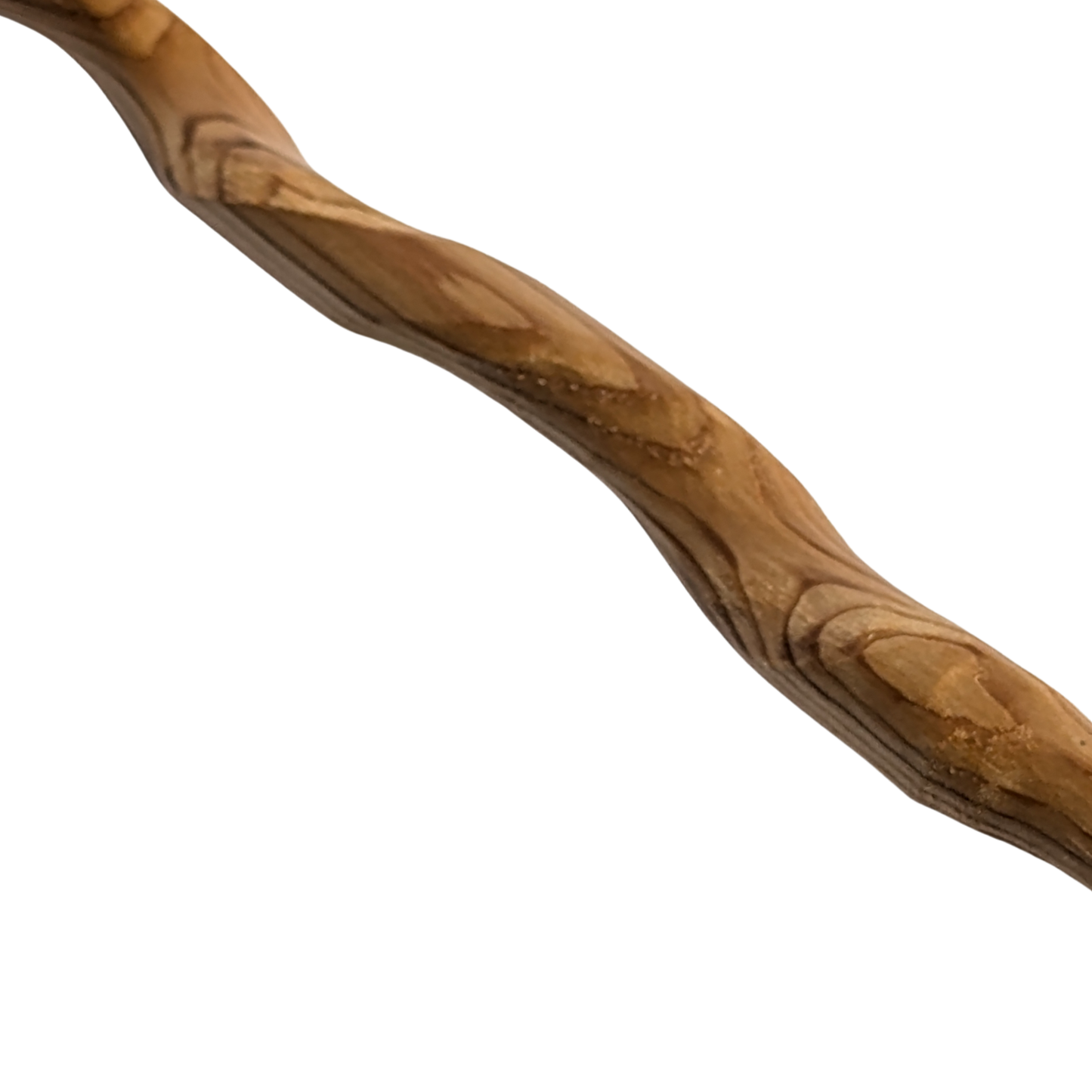 Close-up of The Oakspire Wand shaft and wooden detail