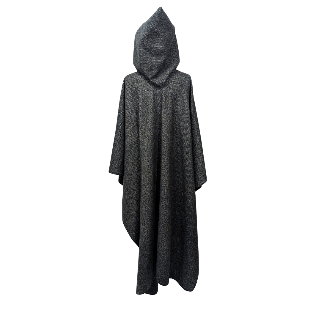 Black hooded wizard witch cloak with clasp option by Wyld Sage Wares