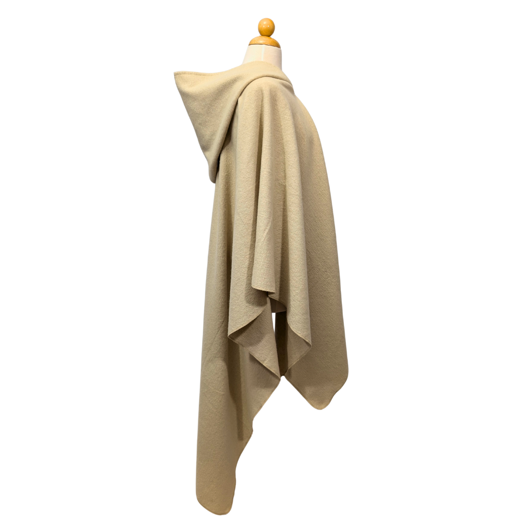 Beige hooded wizard witch cloak with clasp option by Wyld Sage Wares"