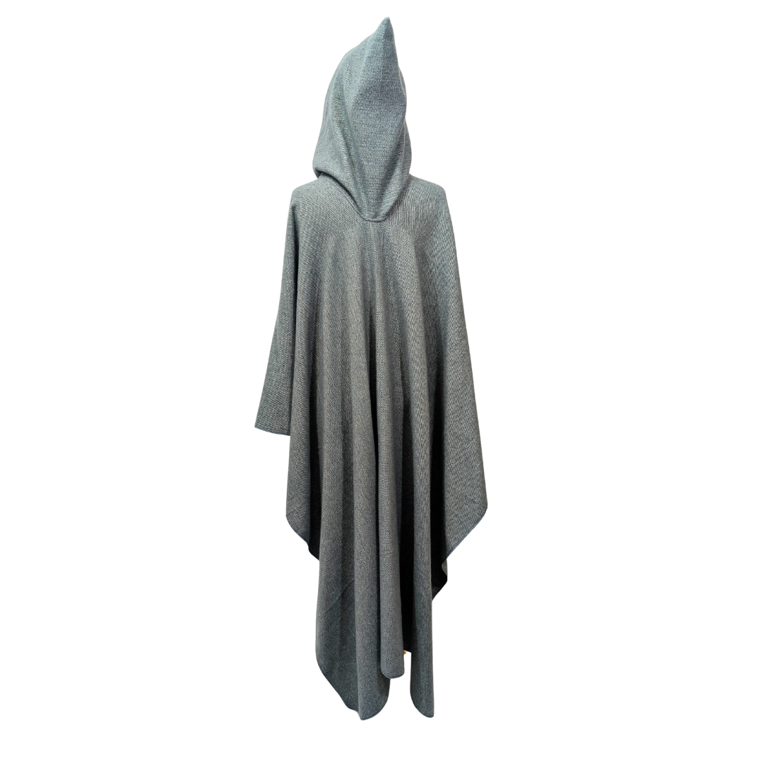 Grey hooded wizard witch cloak with clasp option by Wyld Sage Wares