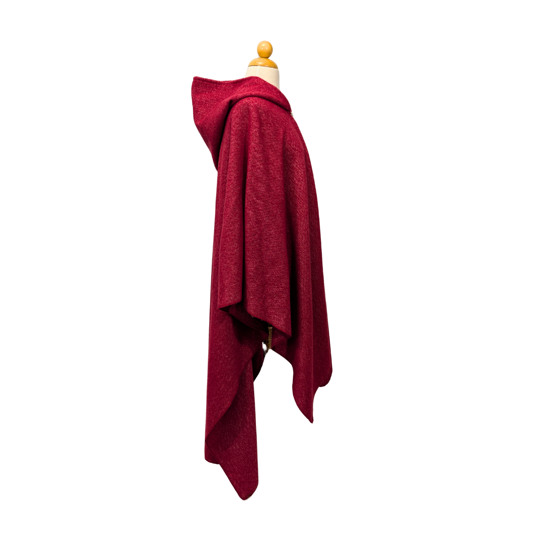 Red hooded wizard witch cloak with clasp option by Wyld Sage Wares