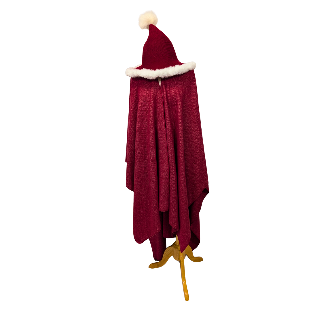 Red hooded wizard witch cloak with clasp option by Wyld Sage Wares