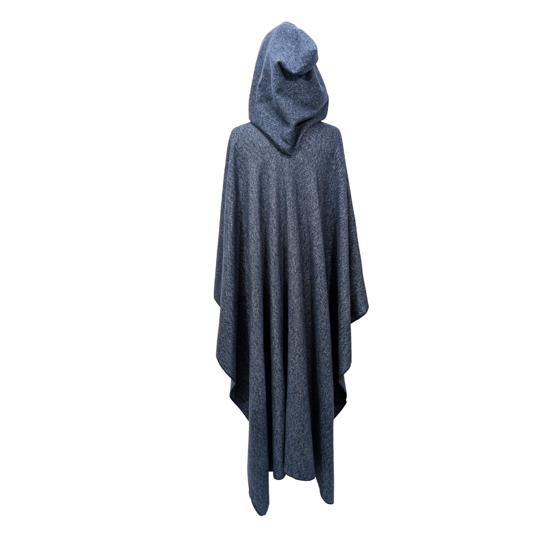 Navy hooded wizard witch cloak with clasp option by Wyld Sage Wares