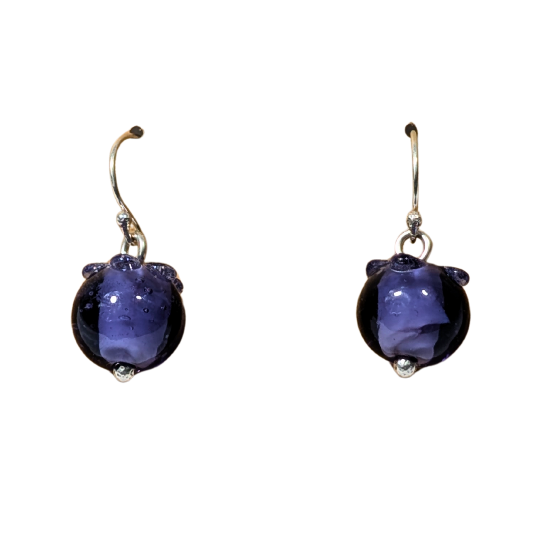 Cute Fruit Earrings — Lampwork Glass & Sterling Silver