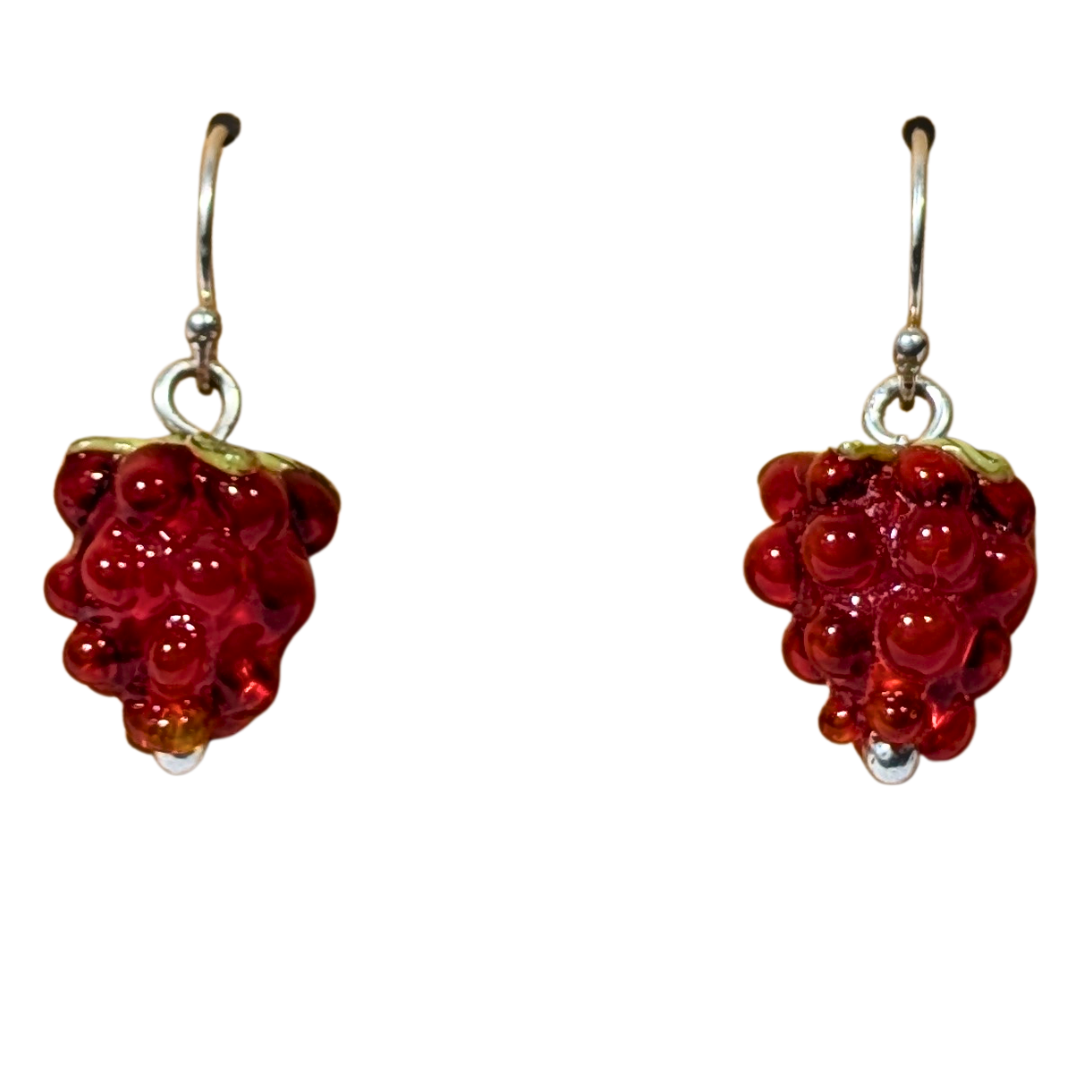 Cute Fruit Earrings — Lampwork Glass & Sterling Silver