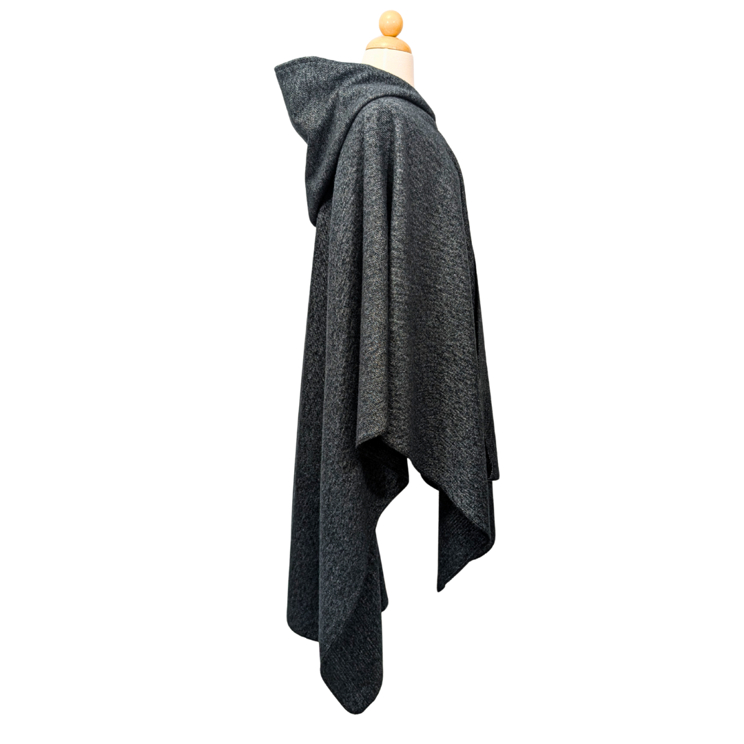 Black hooded wizard witch cloak with clasp option by Wyld Sage Wares