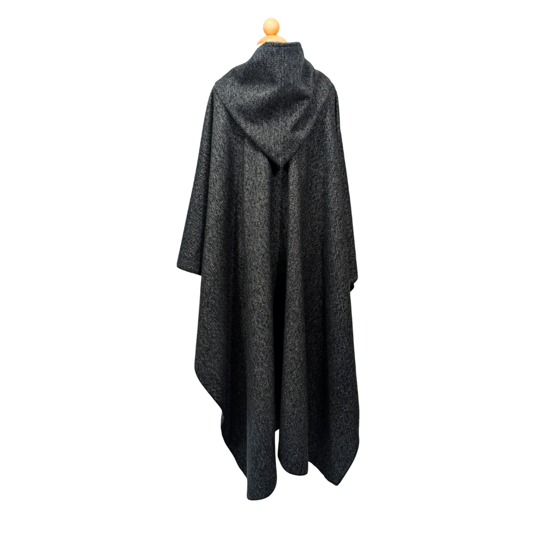 Black hooded wizard witch cloak with clasp option by Wyld Sage Wares