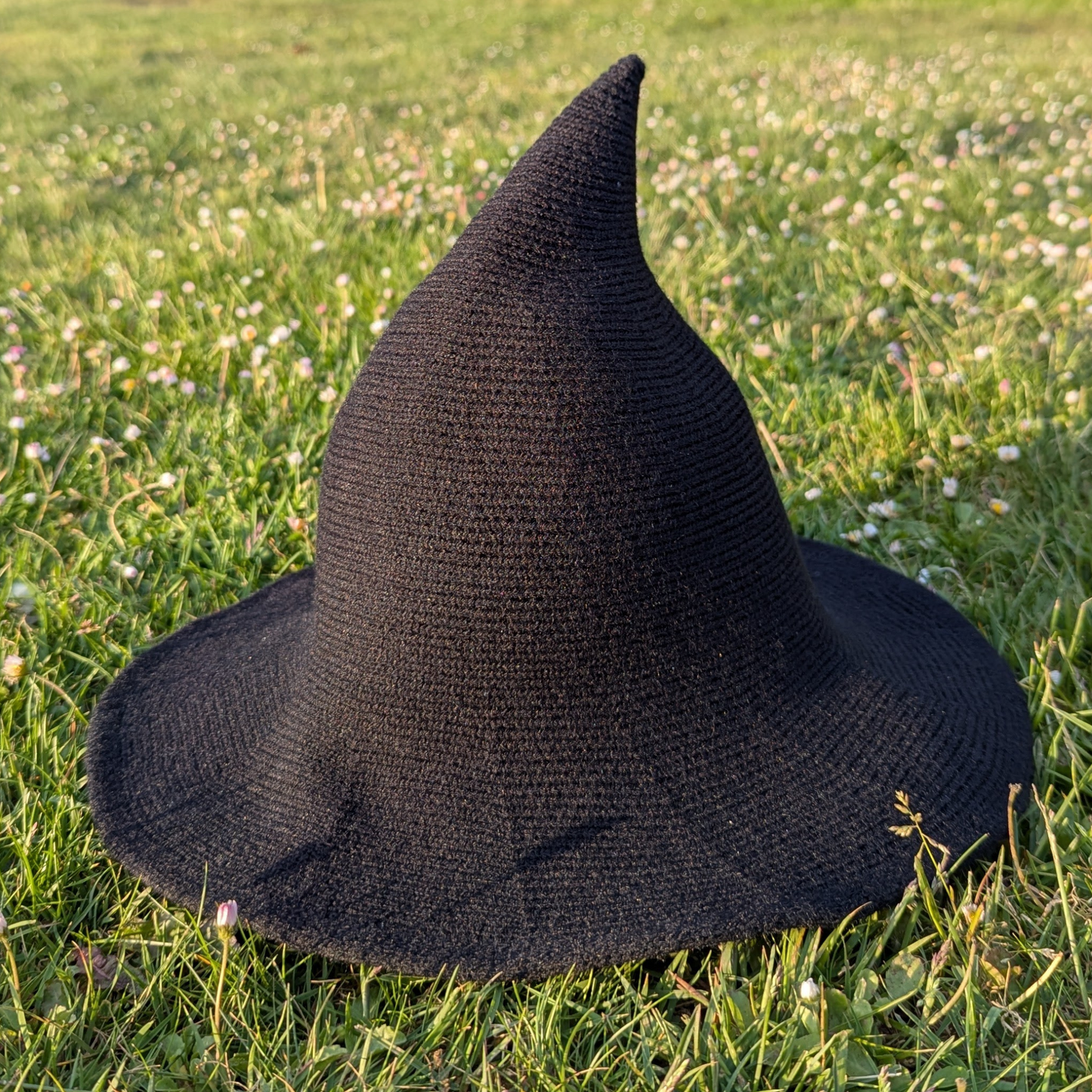 Black wizard witch hat with shapeable wire brim by Wyld Sage Wares