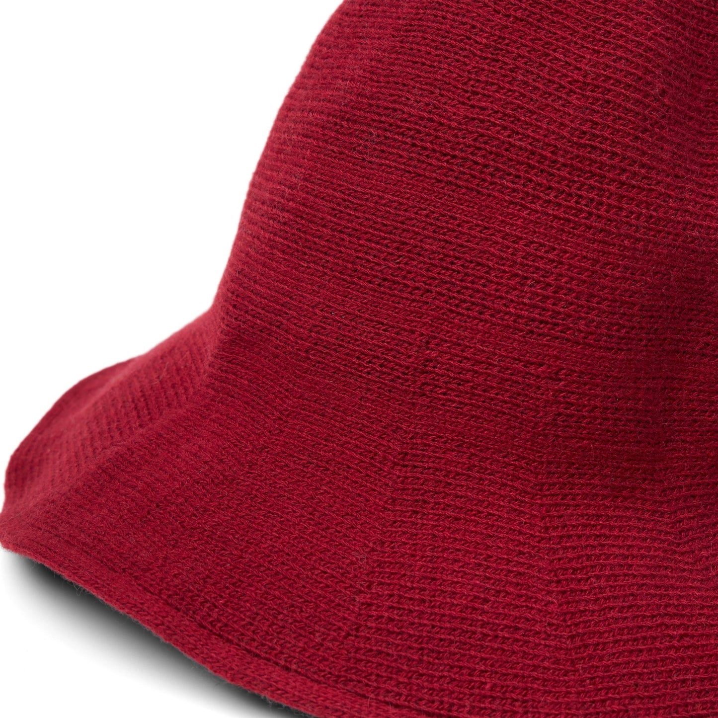 Red pointed witch hat shaped with curled brim