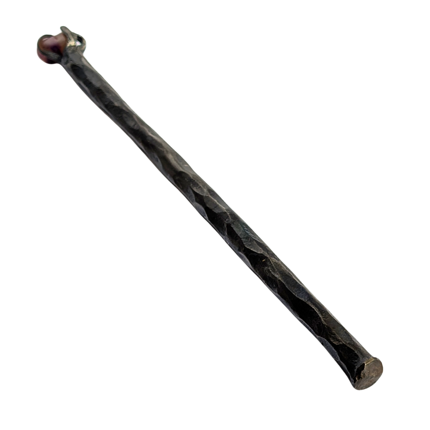 The Amethyst Fang Wand handcrafted metal fantasy wand by Laidlaw Forgeworks for Wyld Sage Wares