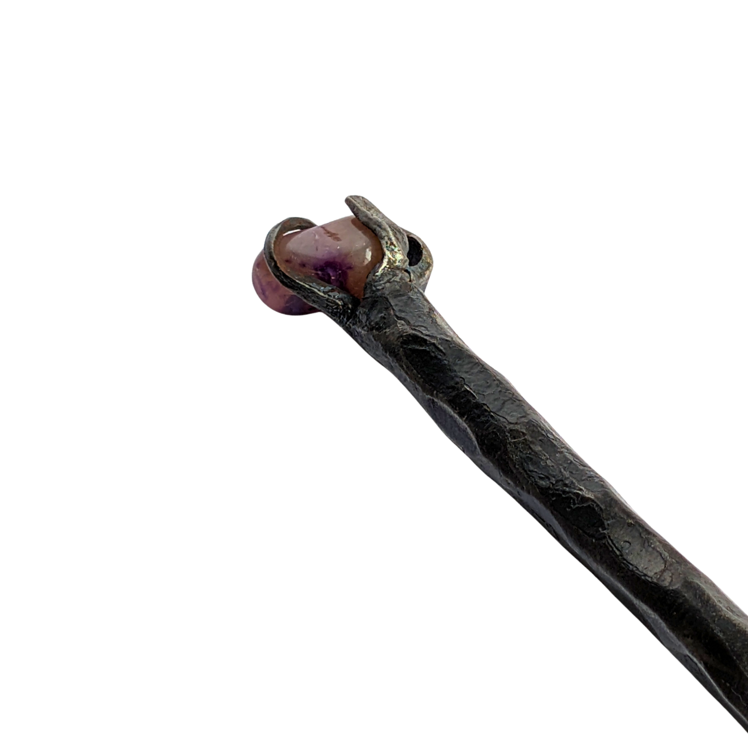 Close-up of The Amethyst Fang Wand tip and metal detail
