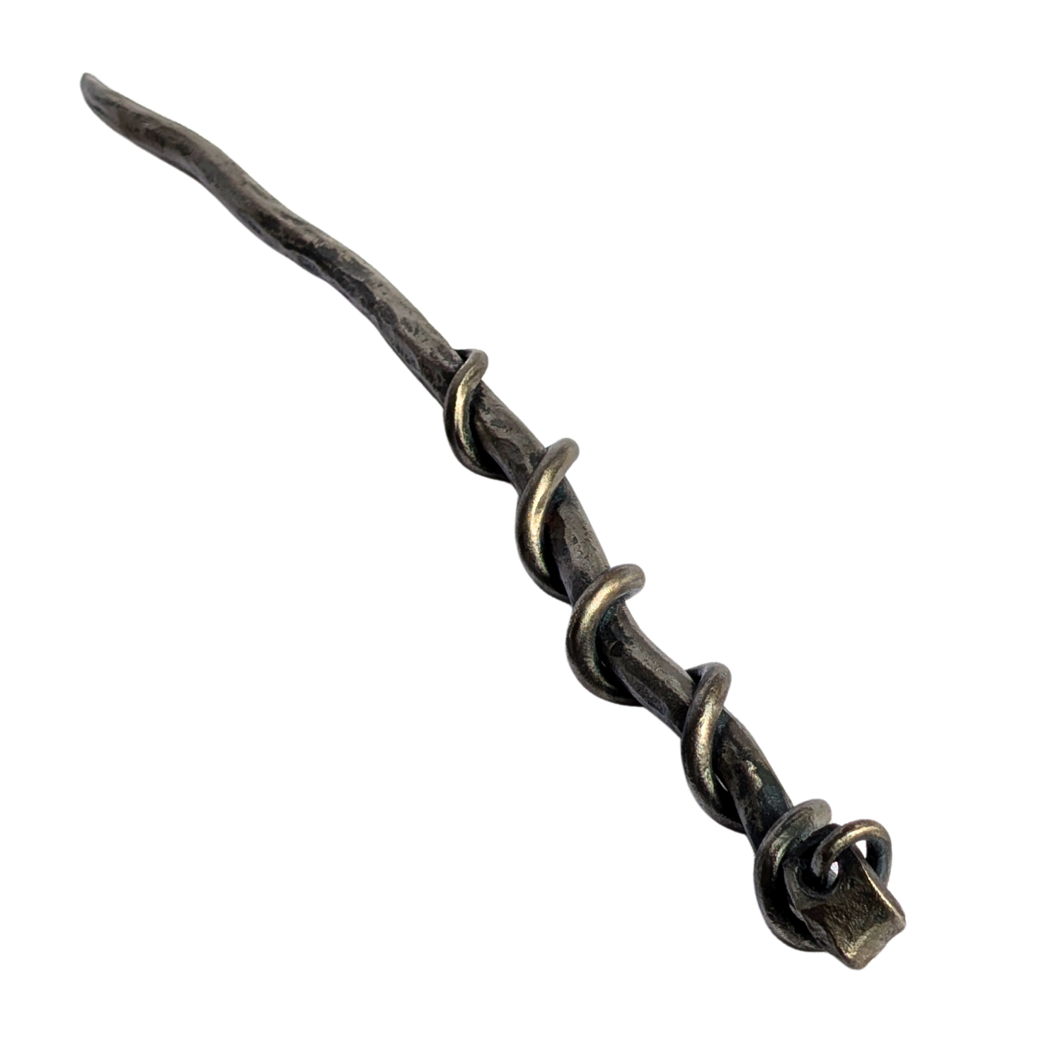 The Binding Helix Wand handcrafted metal fantasy wand by Melissa Sohm for Wyld Sage Wares