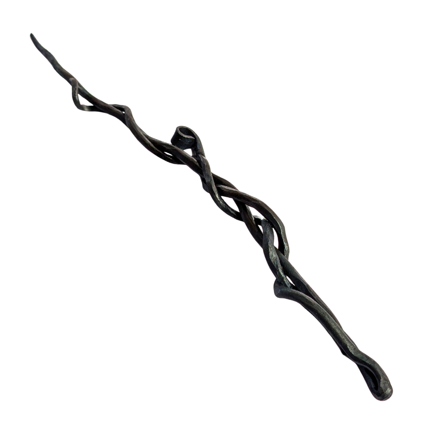 The Triad Forge Wand handcrafted metal fantasy wand by Melissa Sohm for Wyld Sage Wares